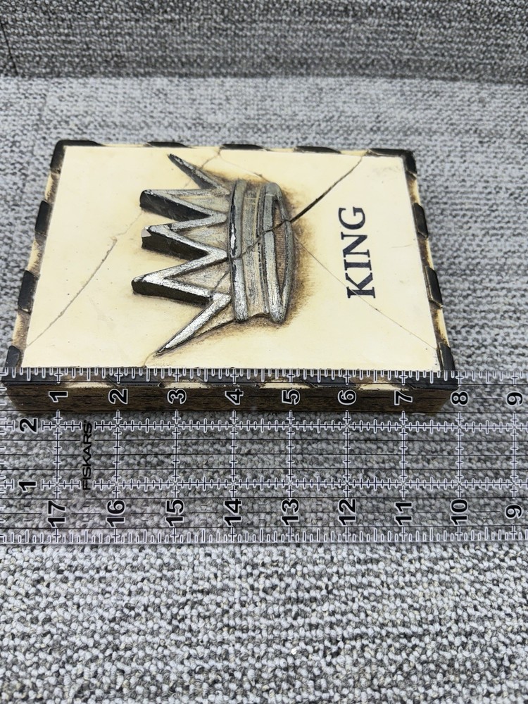 Sid Dickens Memory Tile Block "King" Silver Crown Retired 1995 Series M Logo