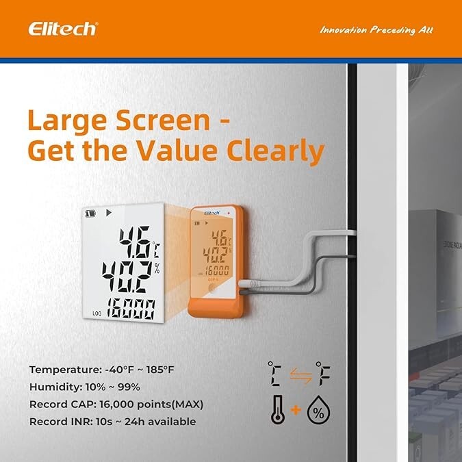 Elitech GSP-6 Temperature and Humidity Data Logger Recorder 16000 Points