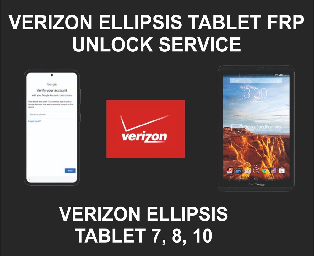 Verizon Ellipsis Tablet Unlock, Go,  Ellipsis 7, 8, 10