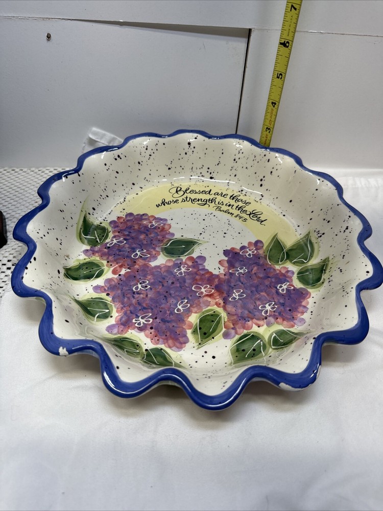 Julie Ueland Enesco Pie Plate Scripture PSALMS 107:37