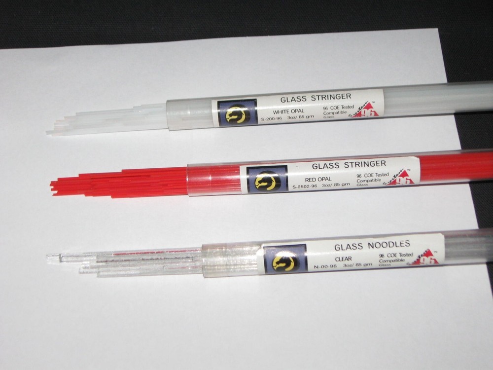 96 COE STRINGER/NOODLE PACK: UROBOROS RED, CLEAR, + WHITE - PK 3