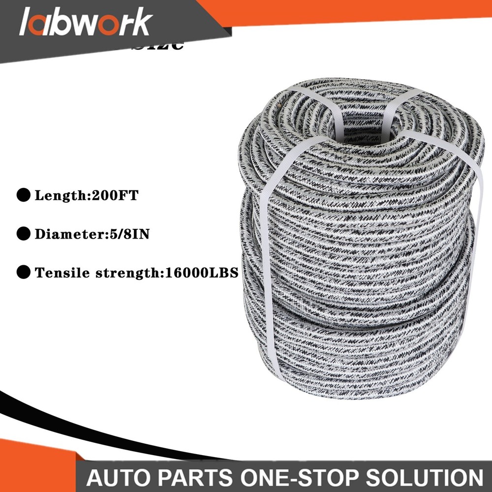 Labwork 5/8" × 200' 24 Strand Braid Polyester Rope Arborist Tree  Rope
