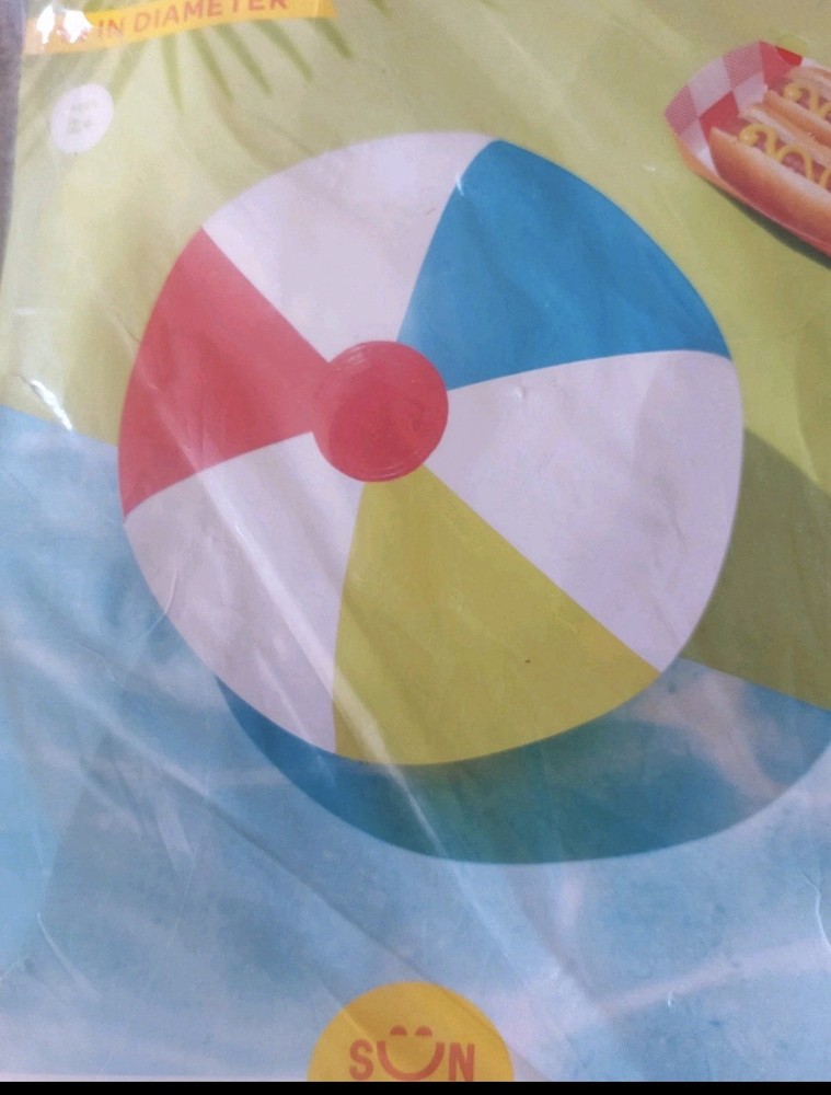 Sun Squad 14" Diameter Inflatable Beach Ball Multicolor Ages 2+