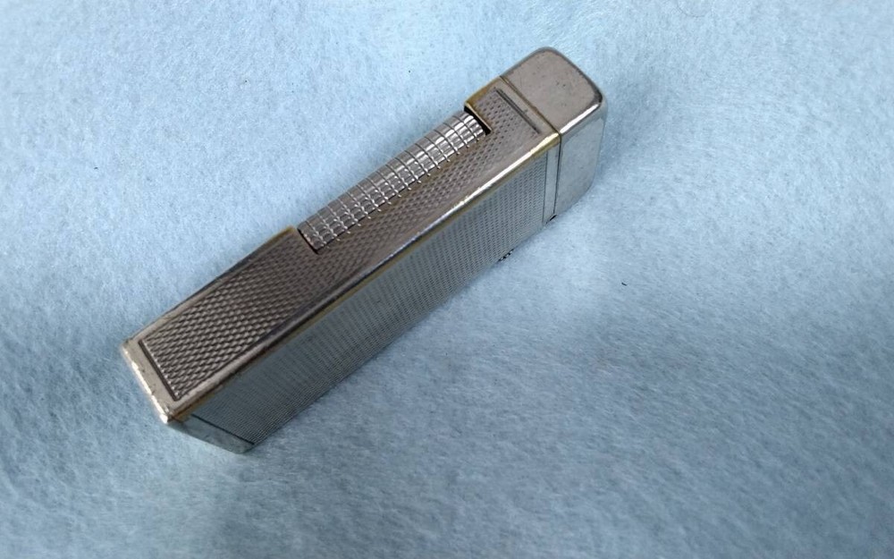 Dunhill Pipe Lighter Silver Barley Early Model Used Working