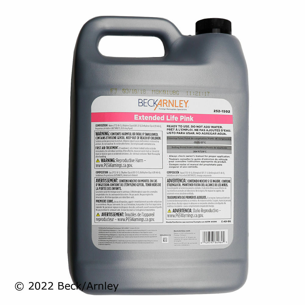 Engine Coolant / Antifreeze Beck/Arnley 252-1502