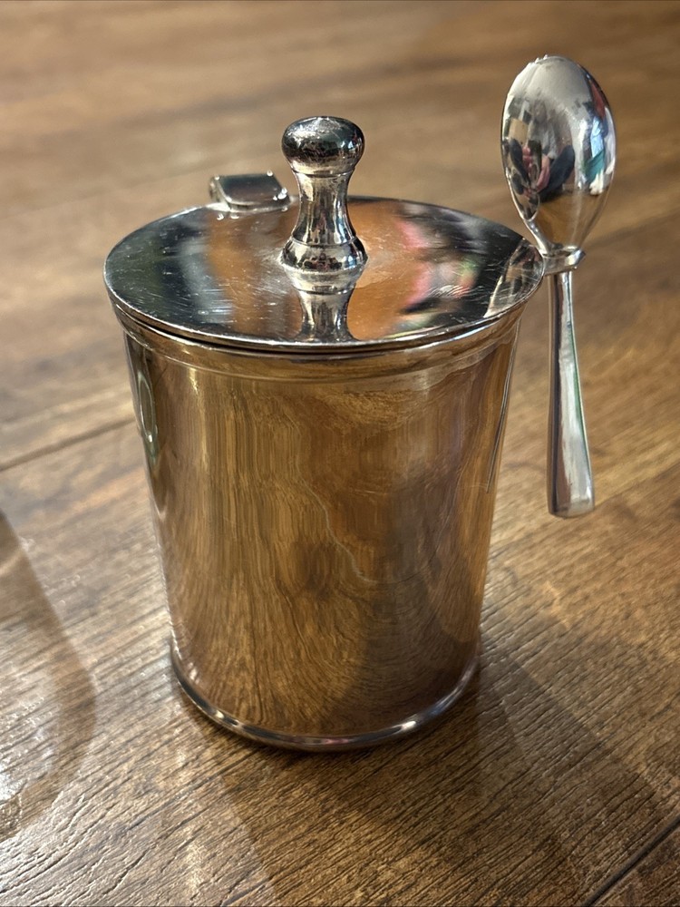 Restoration Hardware Hampton Silver Plate Lidded Jam Pot Complete