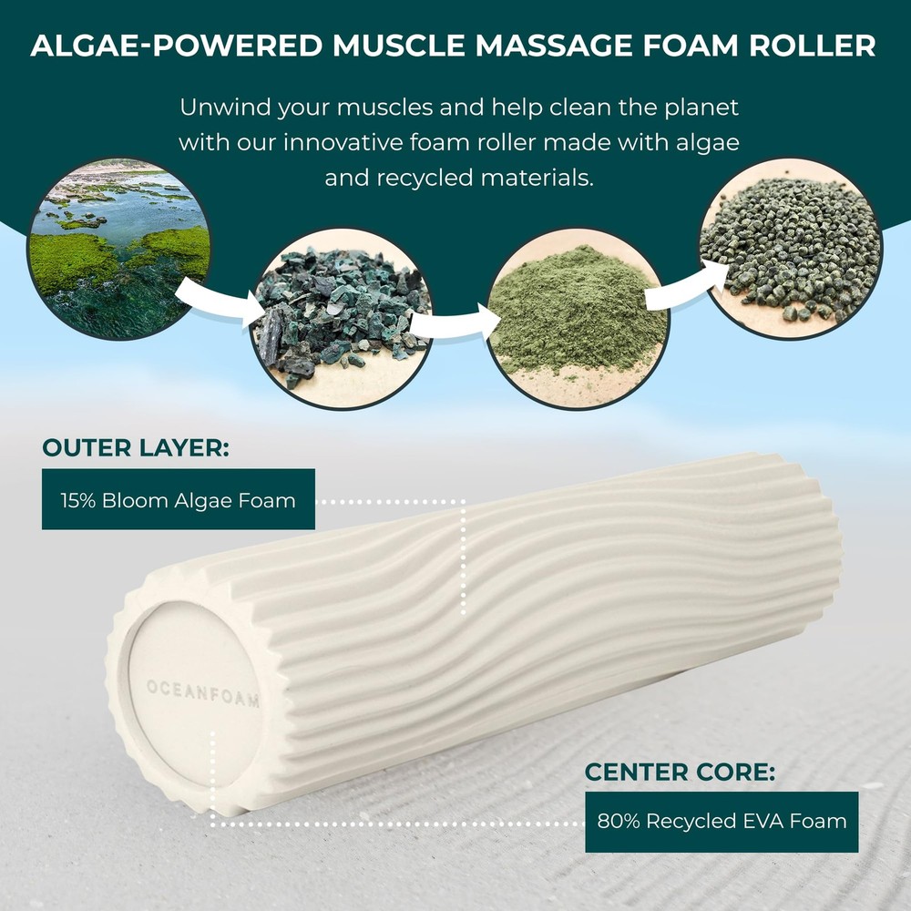 Oceanfoam Soft Tidal Roller (Natural) - Low Density Foam Roller for Physical ...