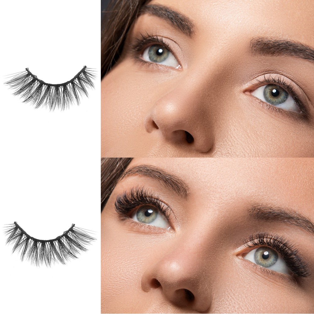 S07 False Eyelashes for Makeup Black 10 Pair