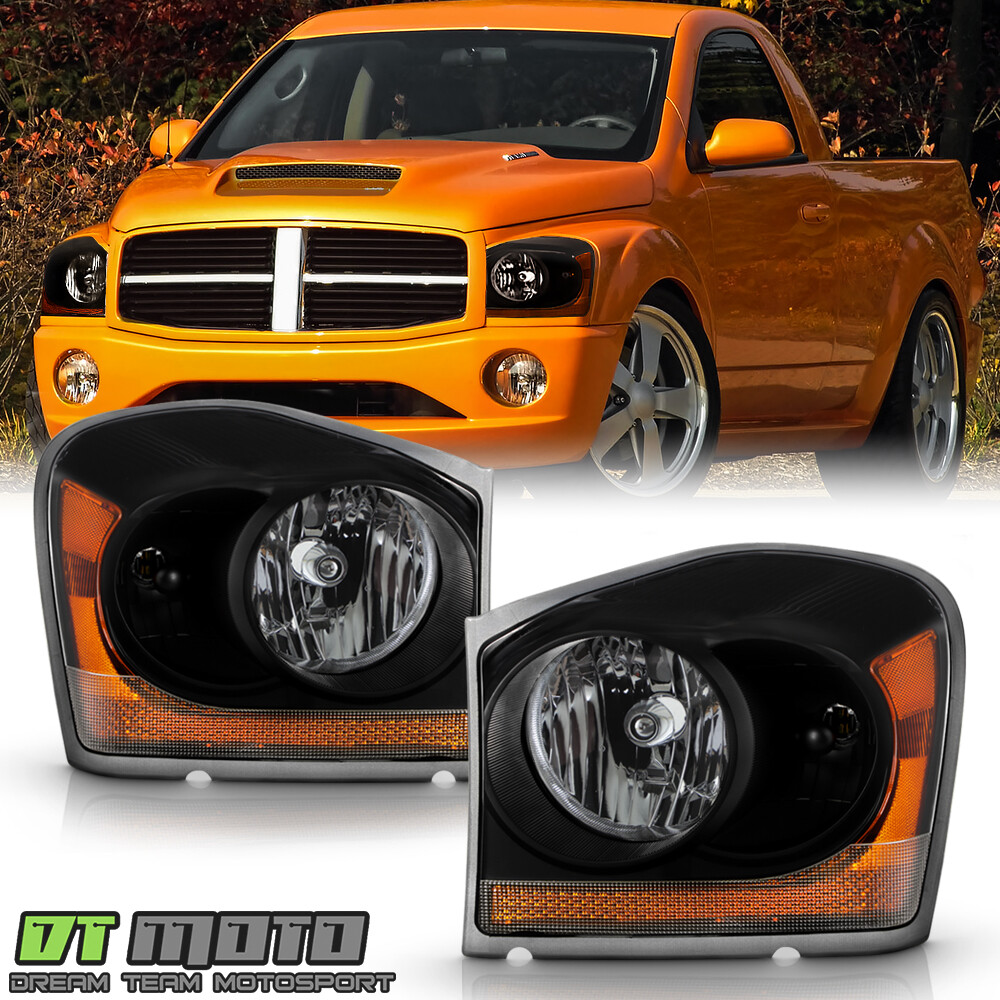 Black 2004-2006 Dodge Durango ST/SLT Headlights Headlamps Replacement Left+Right