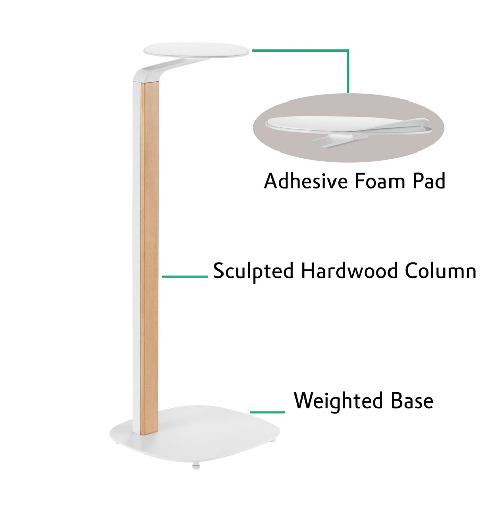 ynVISION Universal Wood Speaker Floor Stands | White | PAIR - 2 PACK