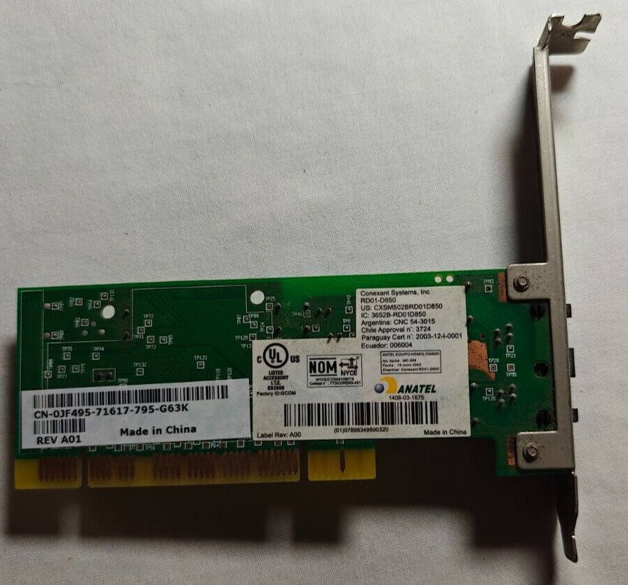 Conexant Systems RD01-D850 56K V.92 PCI Data/fax Modem- untested