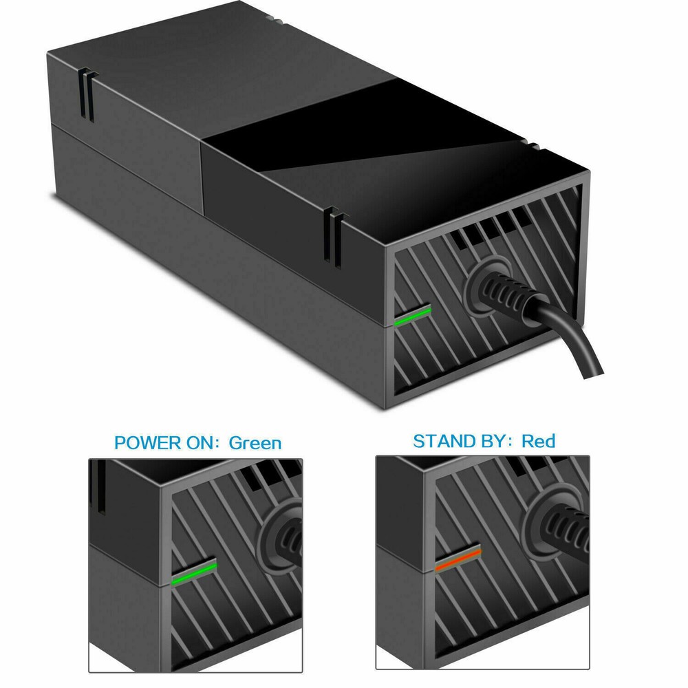 For Microsoft XBOX ONE Console AC Adapter Brick Charger Power Supply Cord Black