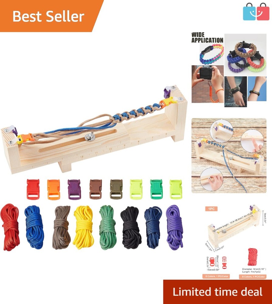 Adjustable DIY Bracelet Maker Kit with 8 Parachute Cords & Quick Release Buckles
