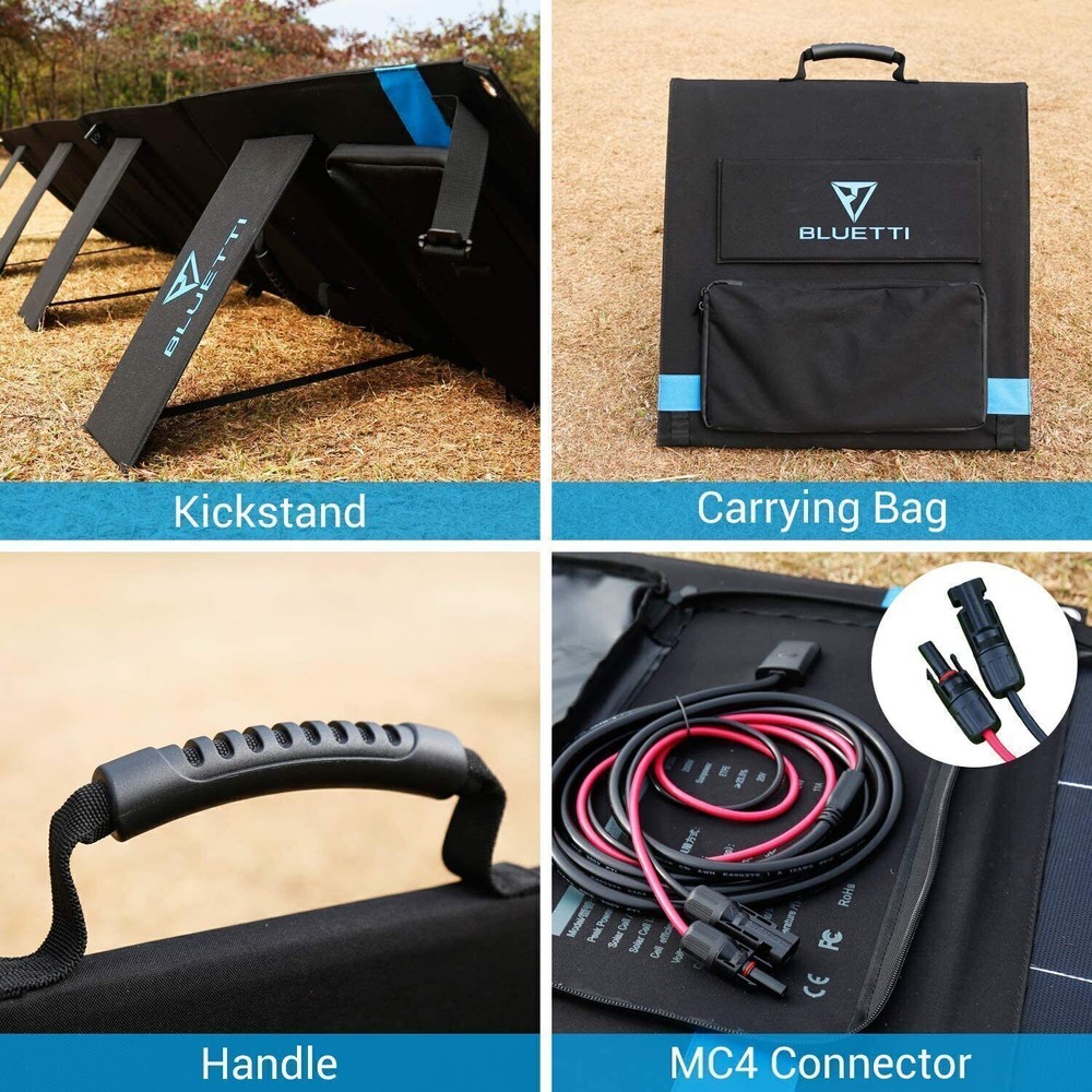 BLUETTI SP100L 100W Portable Solar Panel Kit MPPT Charge Controller OCV 24.6V