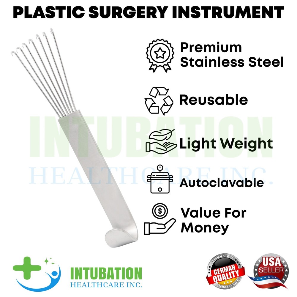 Anderson Bear Claw Retractors 7 Sharp Prongs Facelift Hook Plastic Surgery Tools