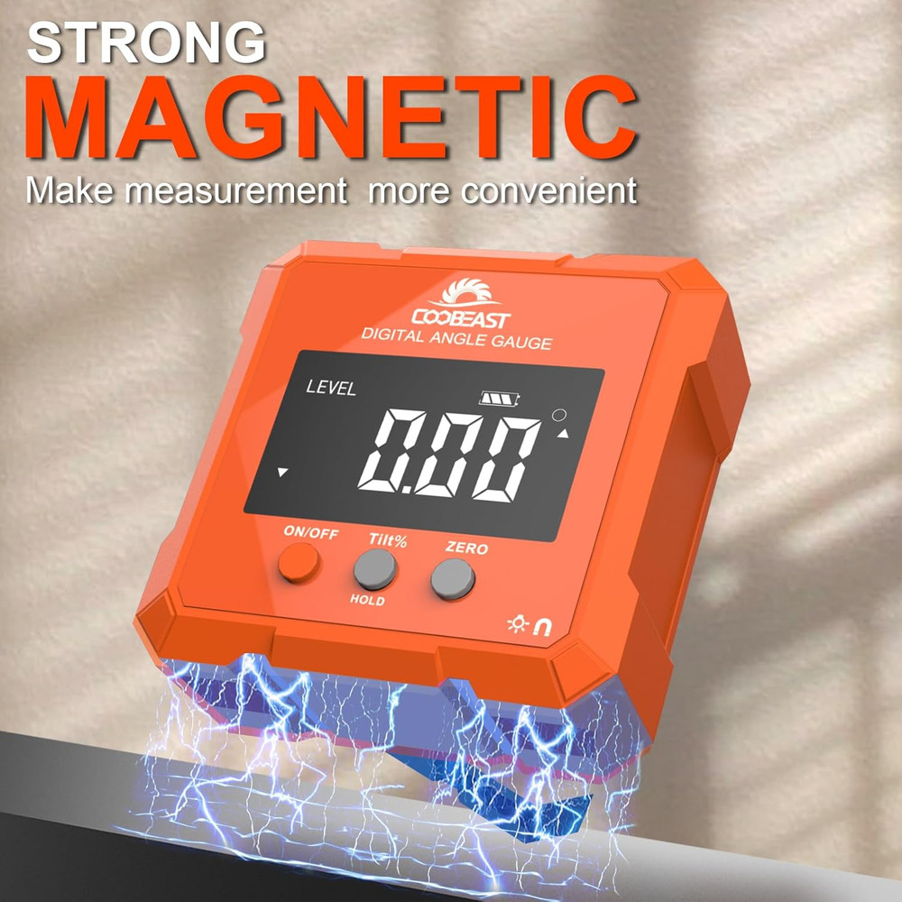 Digital Angle Finder Digital Level Angle Gauge with Backlight Magnetic Base Tool