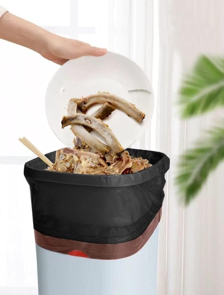 6-7 Gallon Black Trash Bag,Medium Drawstring Garbage Bag Trash Can Liner,100 ...