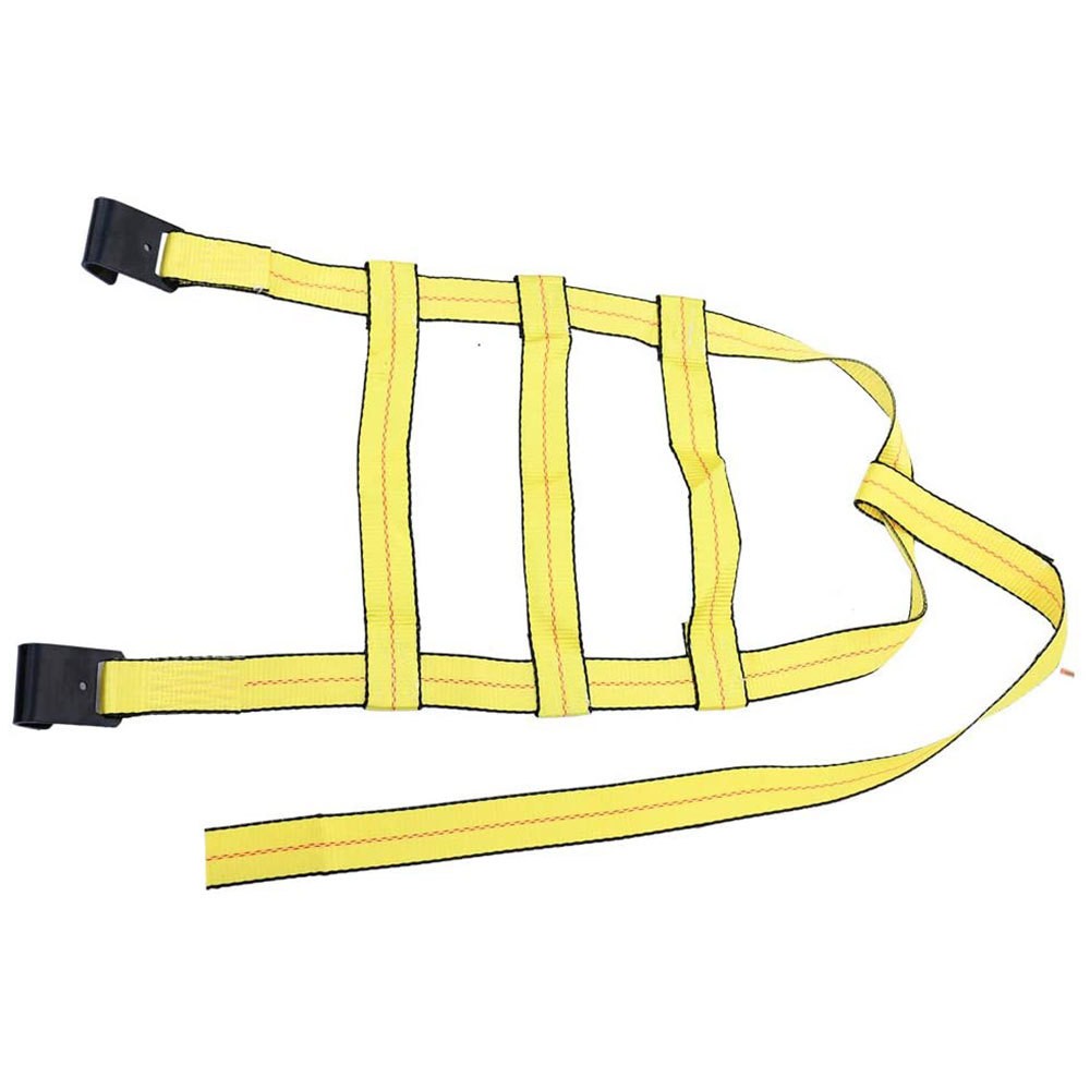 Yellow Car Basket Tow Dolly Tire Straps Wheel Net Set Flat Hooks