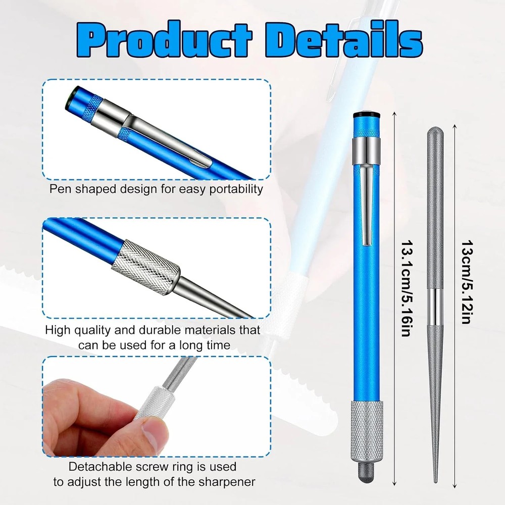 2 PCS Diamond Sharpening Rod, Pocket Knife Sharpener Rod Retractable Knife Sharp
