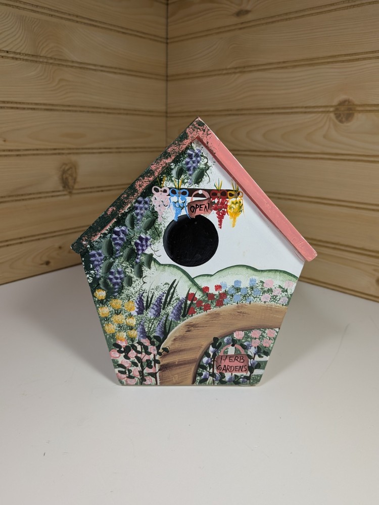 Vintage 1998 Hand Painted Garden Tool Caddy 9"×6" Dated