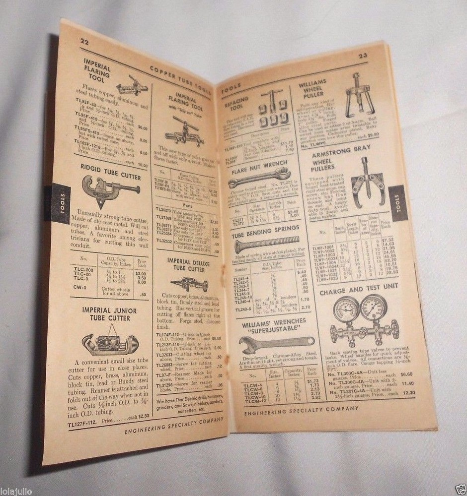 Vtg 1945 Engineering Specialty Catalog Gary IN Air Conditioning Heating Supply