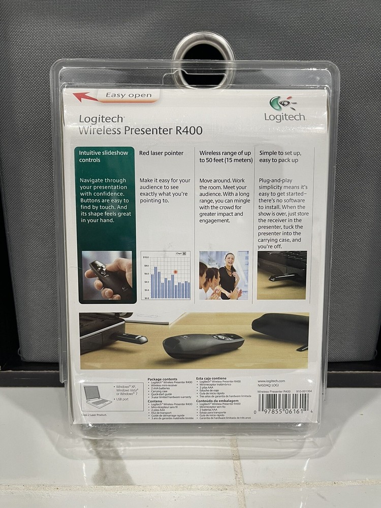 LOGITECH R400 Professional Wireless Presenter w/Red Laser Pointer NEW