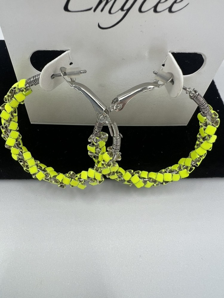 Emylee Abstract Beaded Statement Hoop Earrings With Bracelet