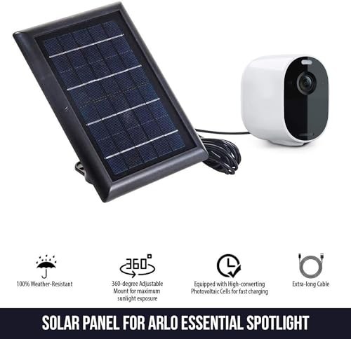 [Updated Version] Solar Panel with 13.1ft/4m Cable Compatible with Arlo