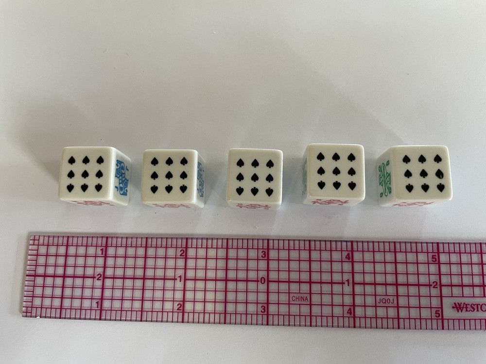 Vintage Poker Dice, Unique Graphics