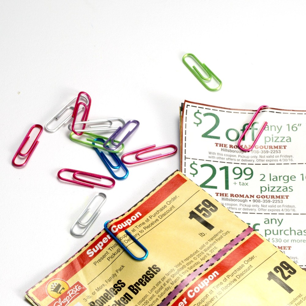 Officemate Translucent Paper Clips Size 2 Assorted Colors 600 Count Pack