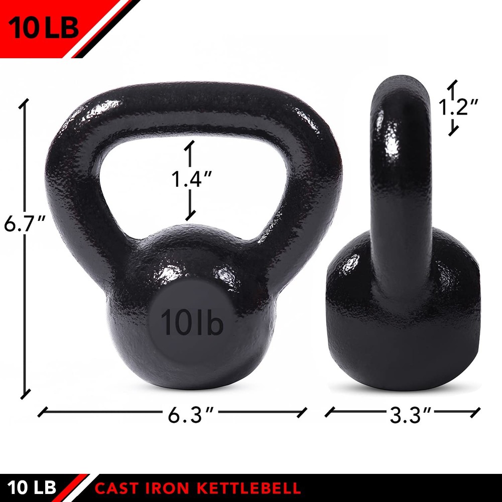 JFIT Kettlebell Weights Cast Iron, 10 LB