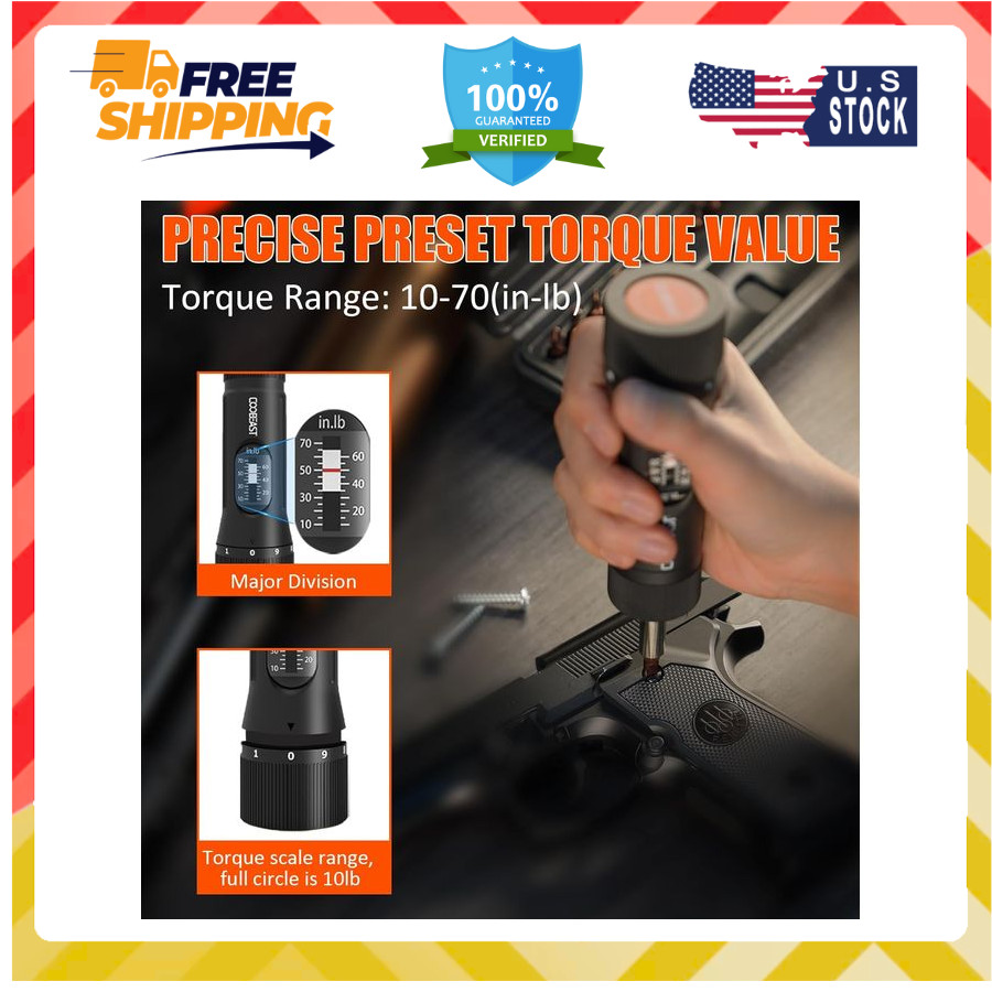 13 Pcs Preset Torque Screwdriver with S2 Bits Set