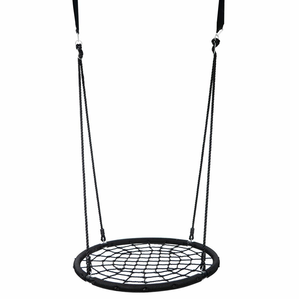 A-Frame Swing Stand Yard Lawn Playground + 48'' Spider Web Tree Swing Net