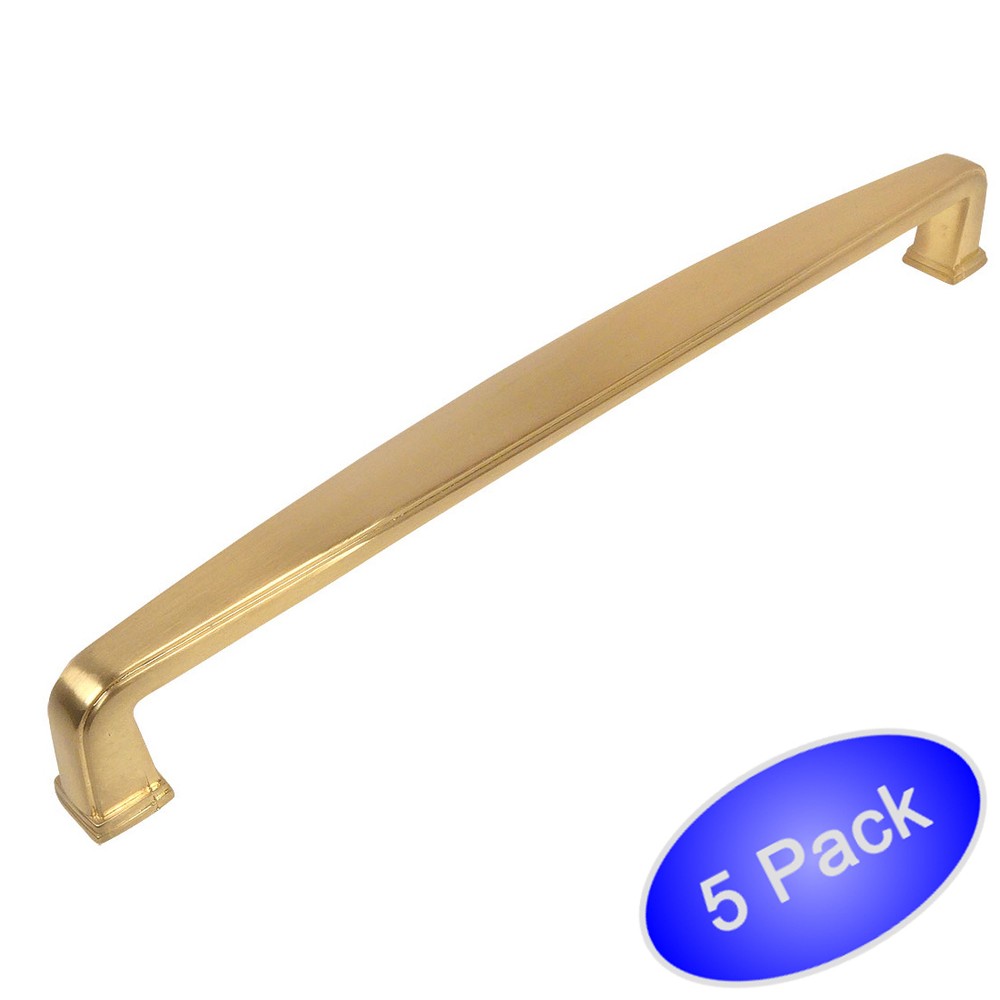 *5 Pack* Cosmas Cabinet Hardware Brushed Brass Modern Handle Pulls #4392-192BB