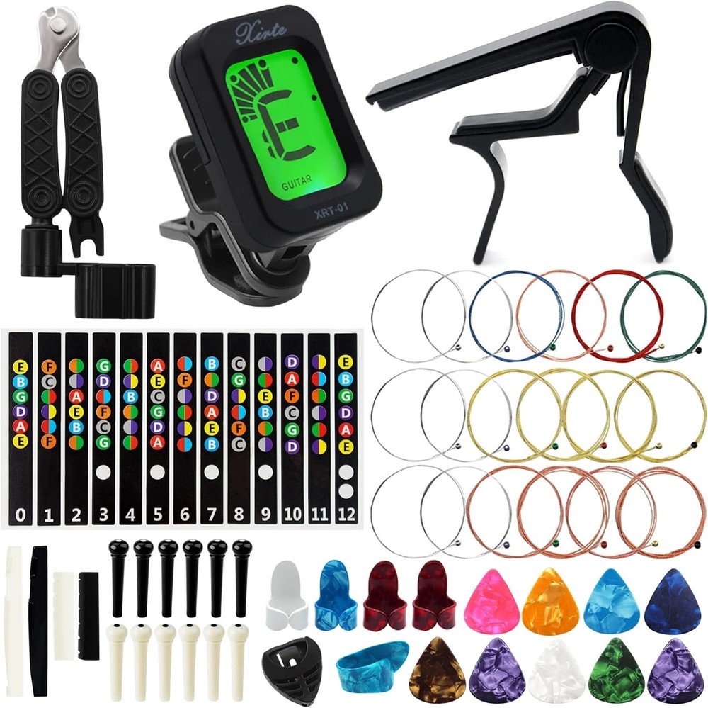 Guitar Accessories Kit - Strings, Tuner, Capo, Restring Tool