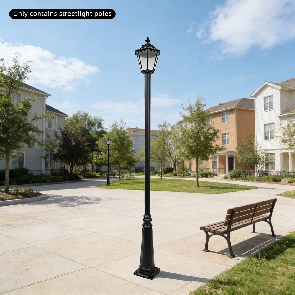 2.3 Meters Outdoor Split-type Light Post With Sturdy Ground Cage For Sidewalks