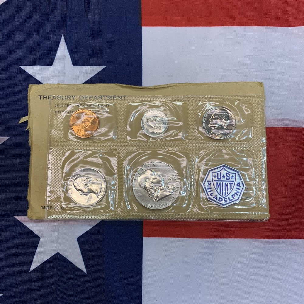 1955 PROOF SET – FLAT PACK WITH ORIGINAL OPENED ENVELOPE