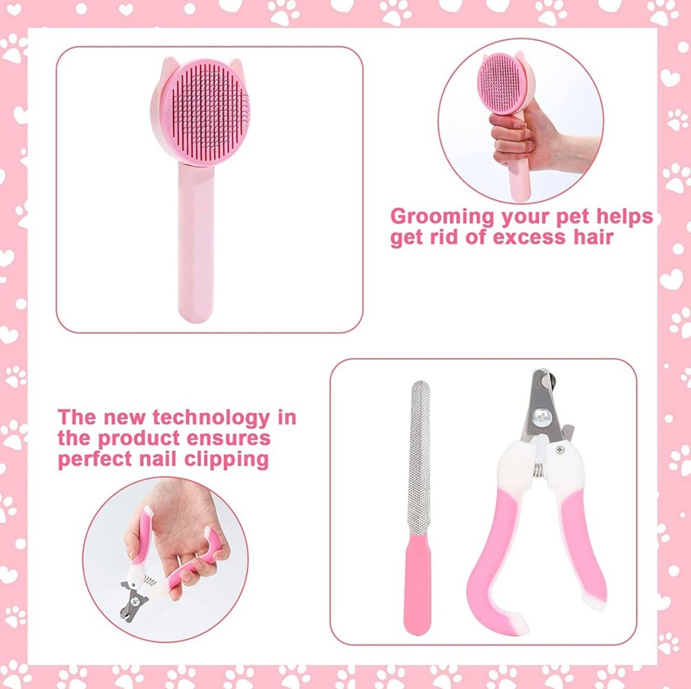 8 Pcs Cat Brush Grooming Kit