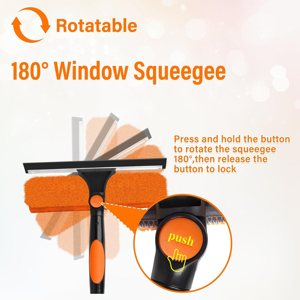 26FT Telescoping Window Squeegee Kit | 2-In-1 Professional Window Washer & Micro