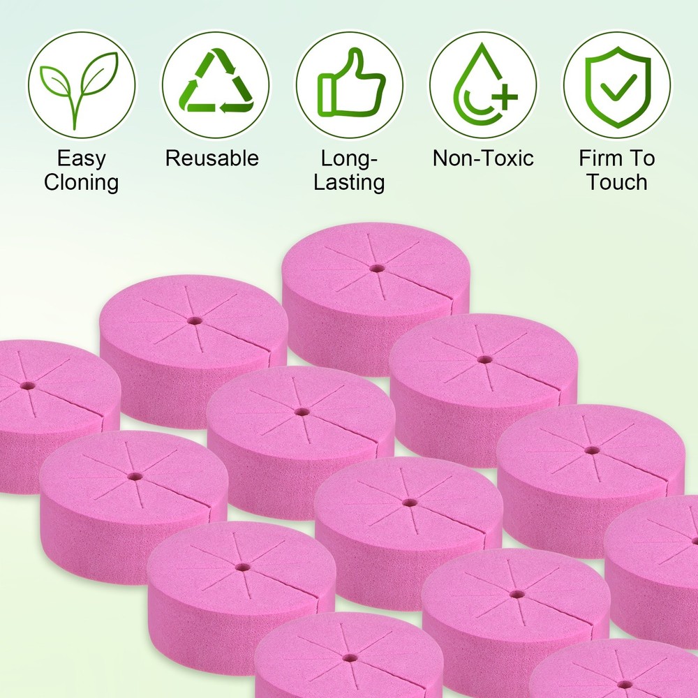 30-Pack Cloning Collars Inserts, Hydroponics Sponge Systems Cloning [Rose Red]