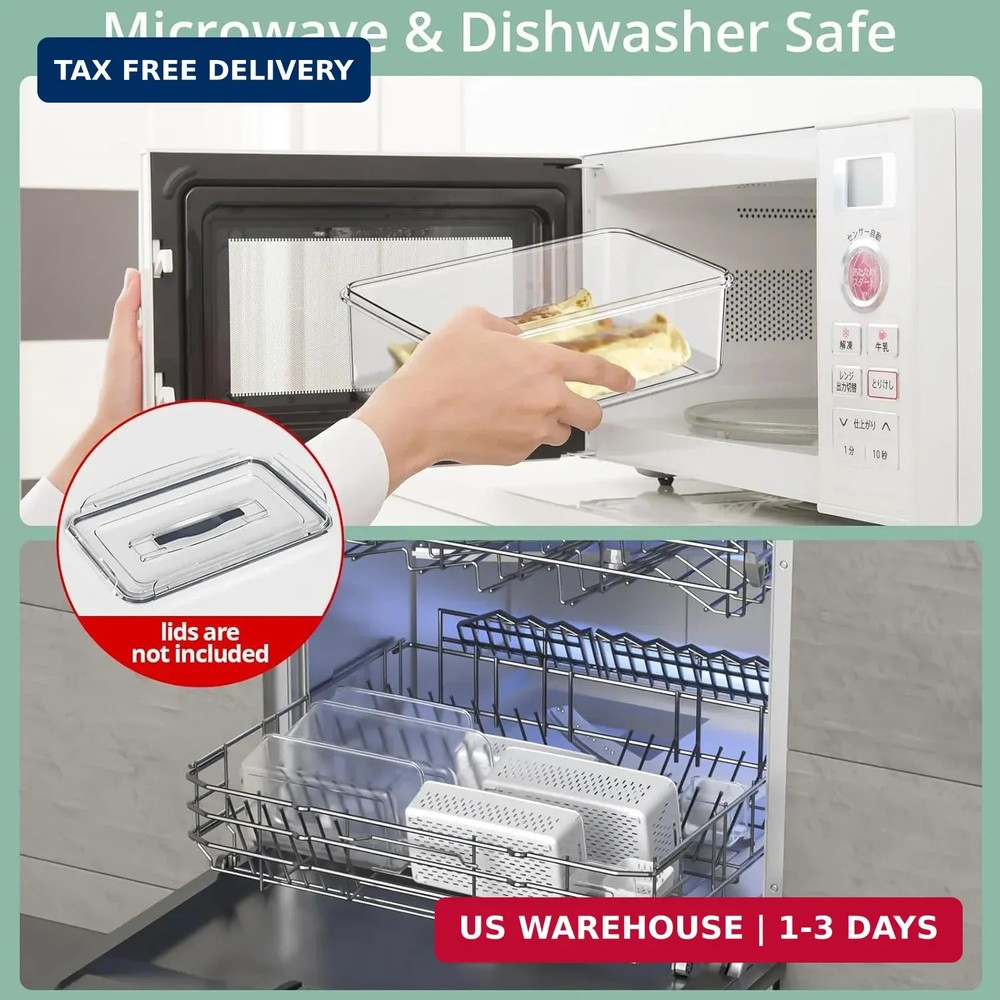 5 Pcs Fruit Storage Containers For Fridge with Removable Colander and Handle Lid