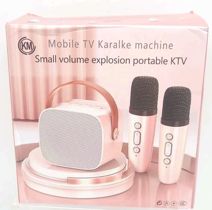 Portable Karaoke Bluetooth Speaker 2 Microphones