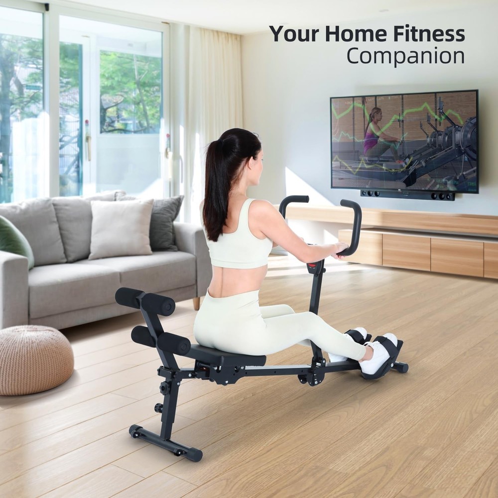 Sportneer Foldable Rowing Machine for Home, Hydraulic Rowing Machine with 12-...