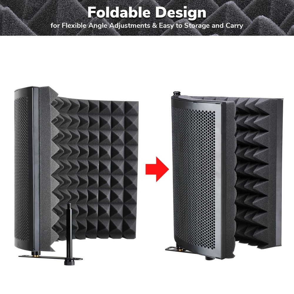 Microphone Isolation Shield Sound Absorber Foam Panel Studio Live Game