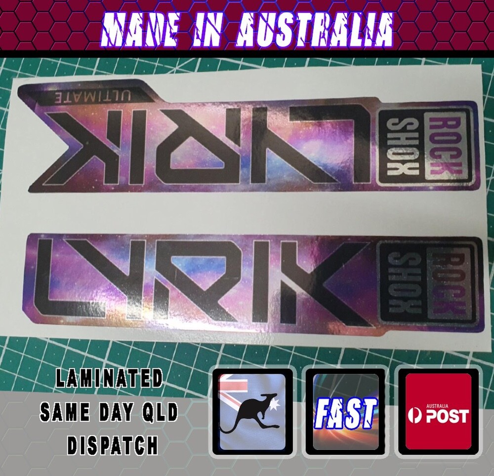 Rockshox Lyrik style Fork Decal  Chrome GALAXY  Sticker Laminated HD