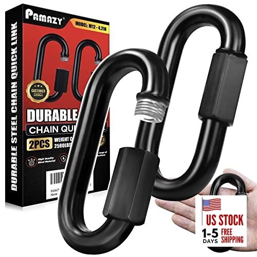 Heavy Duty Chain Quick Links, 2500 LBS Weight Capacity, Durable, Anti 2PCS 4.2”