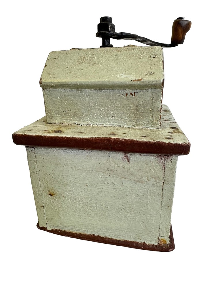 Antique coffee grinder from 1800s - Norwegian Primitive and rustic tool -
