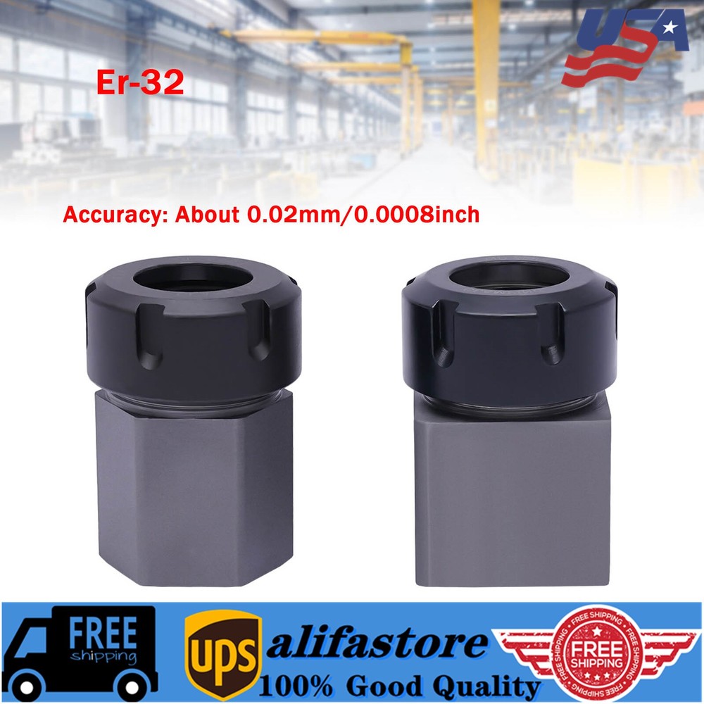 Hex & Square ER-32 Collet Block Spring Chuck Holder Set For CNC Milling Machine