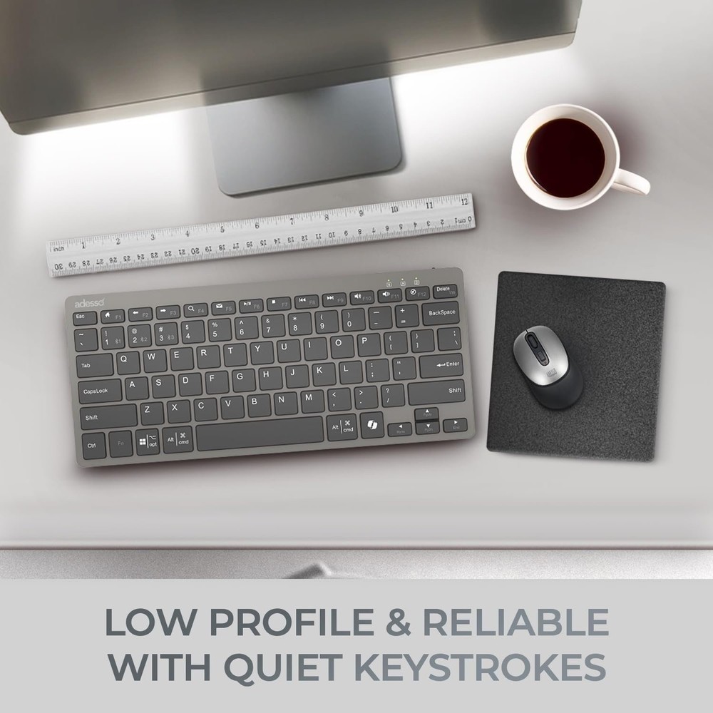 Adesso EasyTouch 7000 Multi OS Multi-Device Bluetooth Scissor Switch Keyboard...