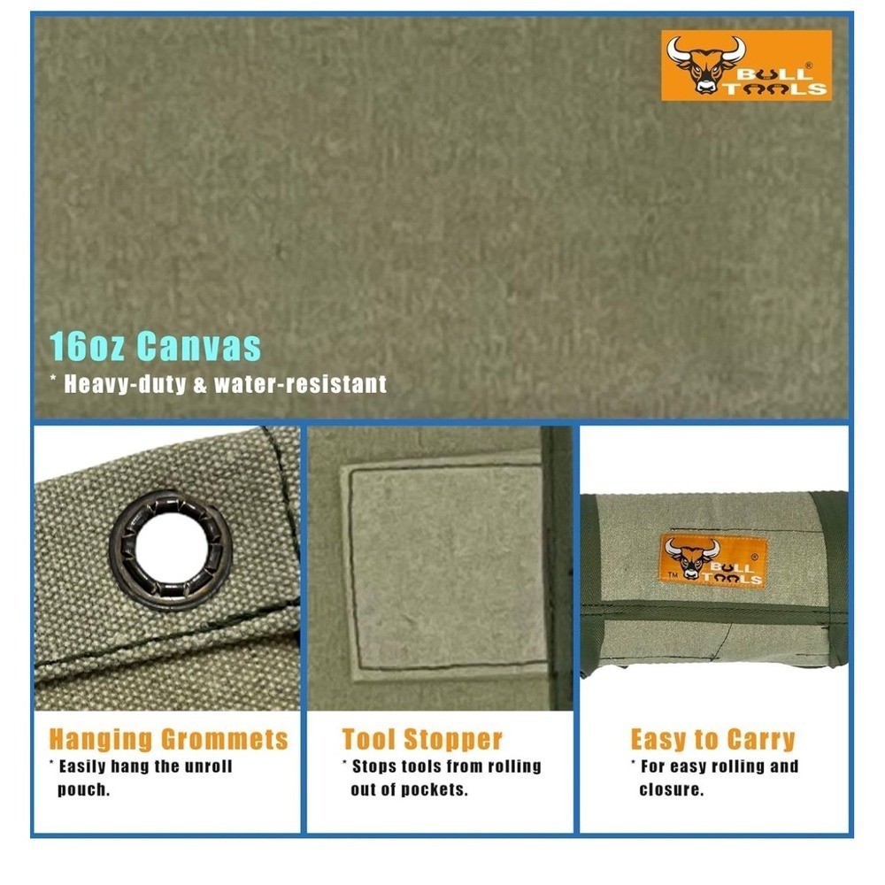 Tool Roll Organizer with 26 Pockets for Wrenches. (Tools not included)